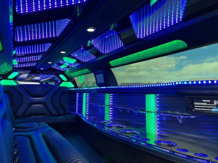 Stretch limo with LED bar – Monument party bus rental
