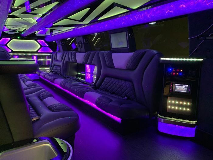 SUV limo interior – Monument party bus rental