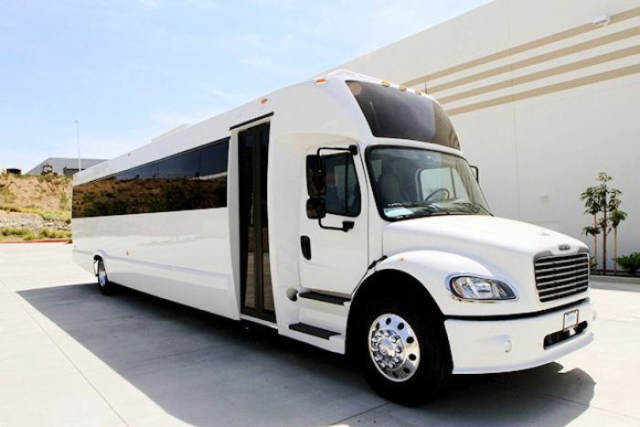 White limo bus – Monument party bus rental